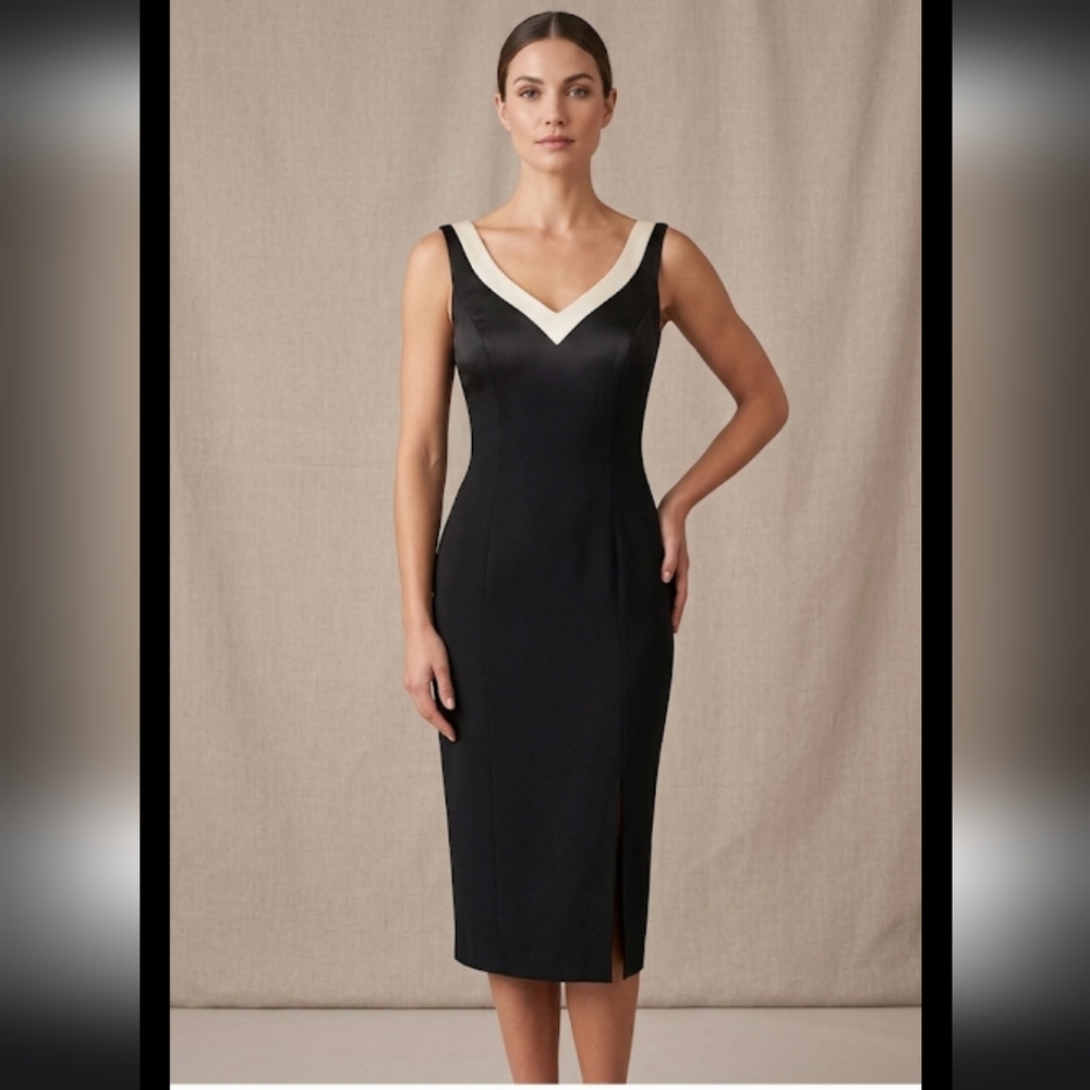 Vintage Caren Desiree Company Dress Size Petite 2 Maxi Black Rayon Blend...